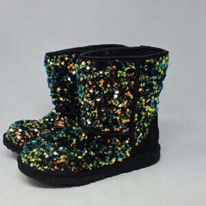UGG Kids Sequin Black Boots Girls Size 4